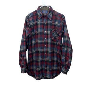 Pendleton Men's Size S Fitted 100% Pure Virgin Wool Washable Plaid Outdoor